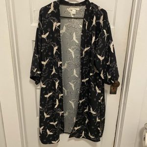 Streetwear society crane print kimono